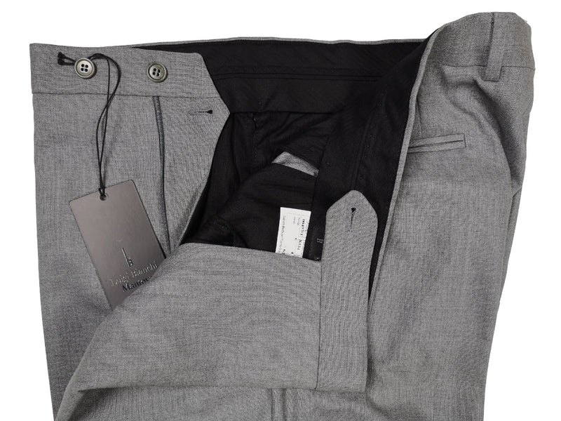 Luigi Bianchi  Trousers 37/38, Light grey Flat front Slim fit Wool