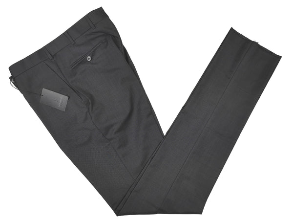 Luigi Bianchi  Trousers 36, Charcoal melange Flat front Slim fit Wool