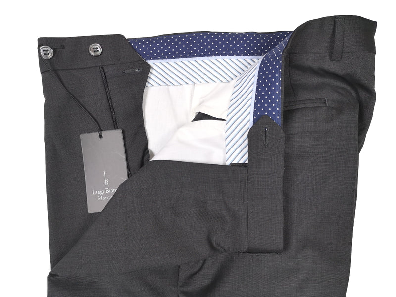 Luigi Bianchi  Trousers 36, Charcoal melange Flat front Slim fit Wool