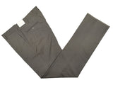 Luigi Bianchi  Trousers 34, Taupe mini-plaid Flat front Tailored fit Wool