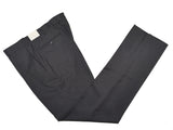 Luigi Bianchi  Trousers 36, Charcoal faint blue/brown plaid Flat front Tailored fit Wool
