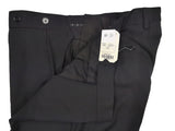 Luigi Bianchi  Trousers 33/34, Black Flat front Slim fit Wool/Mohair - VBC