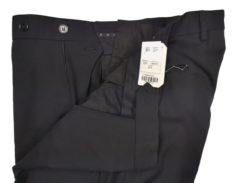 Luigi Bianchi  Trousers 33/34, Black Flat front Slim fit Wool/Mohair - VBC