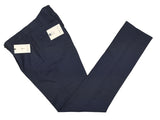 Luigi Bianchi  Trousers 33/34, Dark blue micro-check Pleated front Slim fit Wool