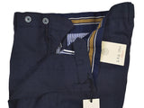 Luigi Bianchi  Trousers 33/34, Dark blue micro-check Pleated front Slim fit Wool