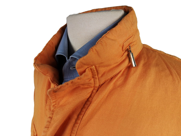 LBM 1911 Field Jacket Large/X-Large, Orange Snap/Zip front Cotton/Linen