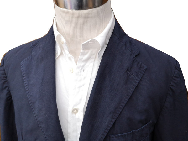 Luigi 1911 Sport Jacket 44R, Navy blue 3-button Washed cotton