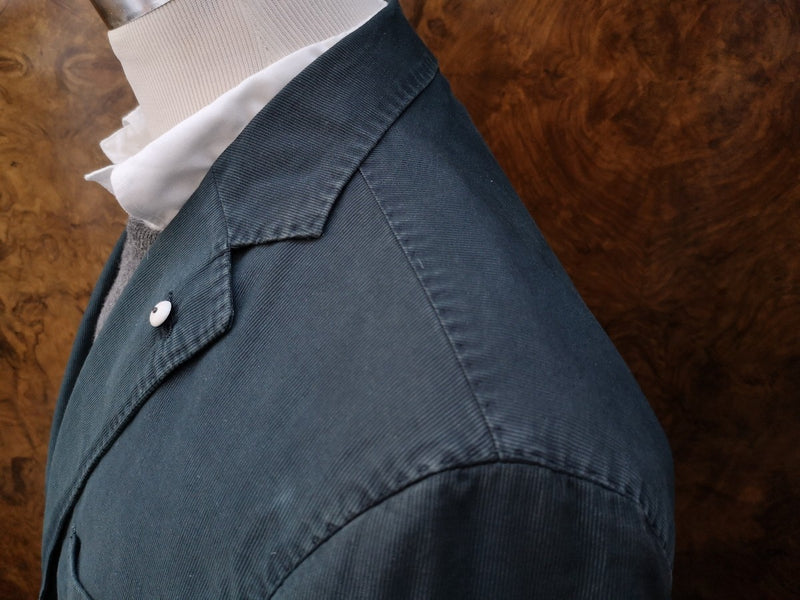 Luigi 1911 Sport Jacket 45/46R, Forest green 2-button Washed cotton