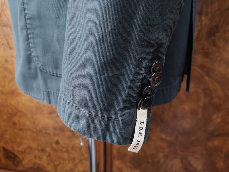 Luigi 1911 Sport Jacket 45/46R, Forest green 2-button Washed cotton