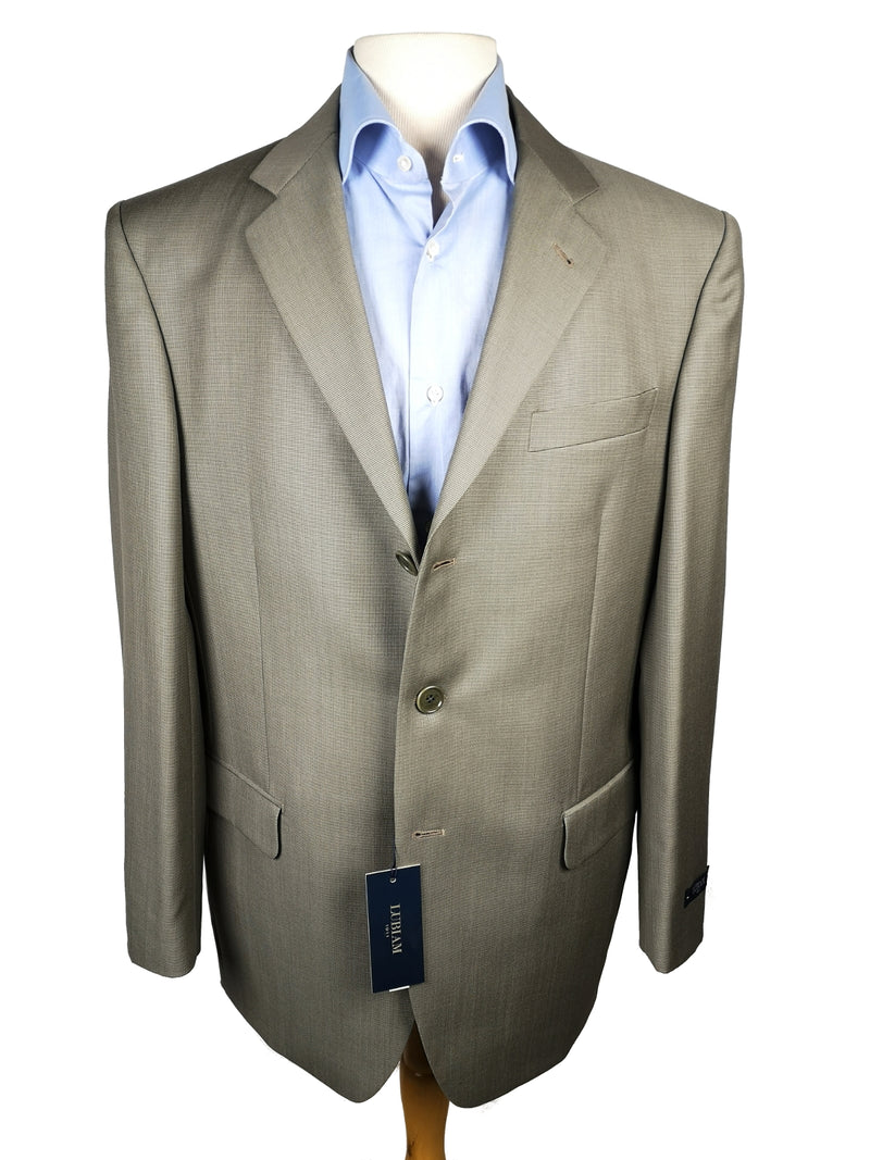 LUBIAM Luigi Bianchi Suit 42L, Light taupe green 3-button Wool
