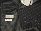 Luigi Bianchi Suit 42R Damaged, Navy pinstripes 3-button Guabello wool 150s