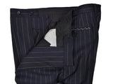 Luigi Bianchi Suit 42R Damaged, Navy pinstripes 3-button Guabello wool 150s