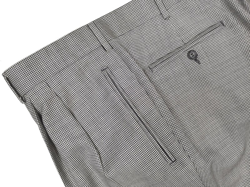 Luigi Bianchi Suit 46L, Black/White micro check 2-button Wool