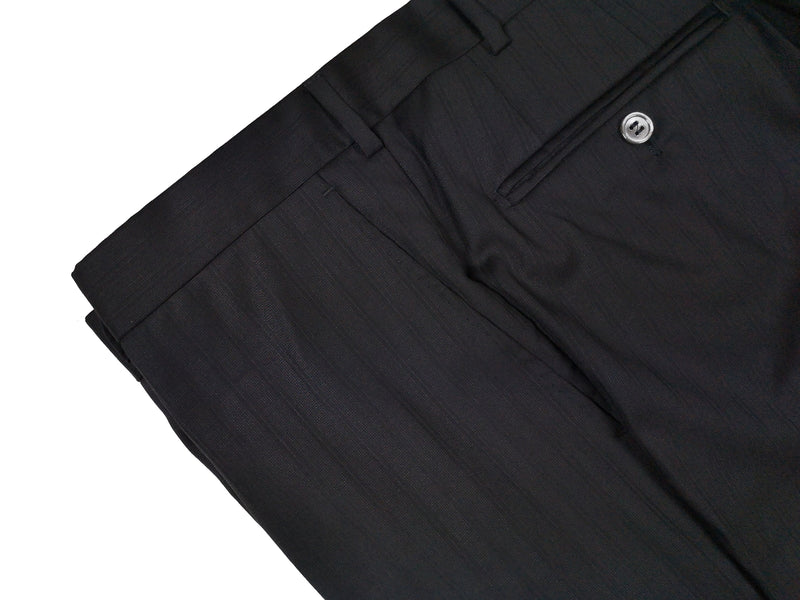 Luigi Bianchi Suit 42L, Black shadow stripes 2-button Loro PIana 130s Wool