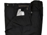 Luigi Bianchi Suit 42L, Black shadow stripes 2-button Loro PIana 130s Wool