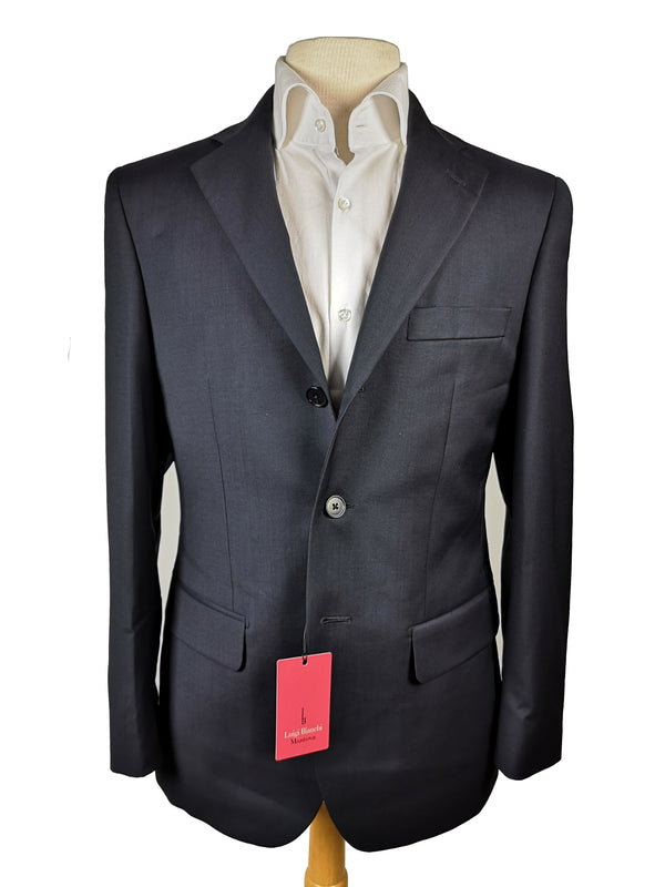 Luigi Bianchi Suit 36S, Soft black 3-button Wool 110s