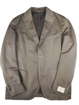 LBM 1911 Suit 45/46R, Washed taupe micro herringbone 2-button Cotton blend