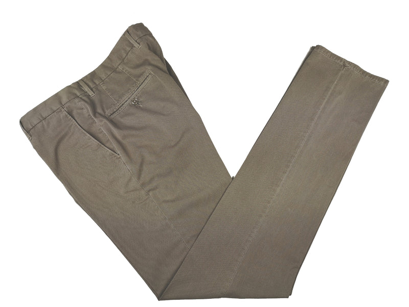 LBM 1911 Suit 45/46R, Washed taupe micro herringbone 2-button Cotton blend