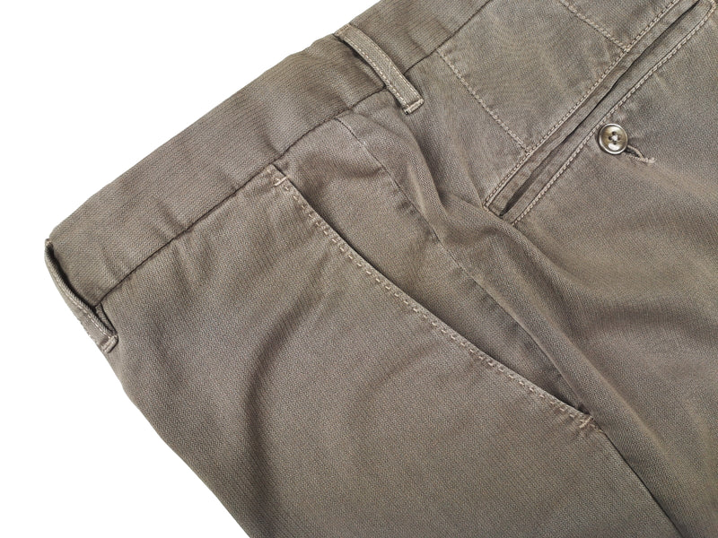 LBM 1911 Suit 45/46R, Washed taupe micro herringbone 2-button Cotton blend