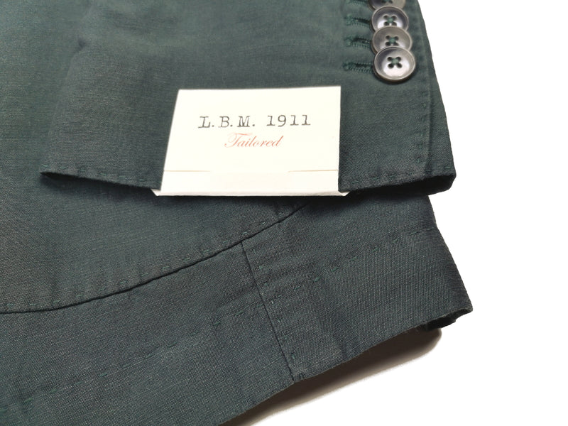 LBM 1911 Suit 38R, Washed hunter green Rolling 3-button Cotton/Linen