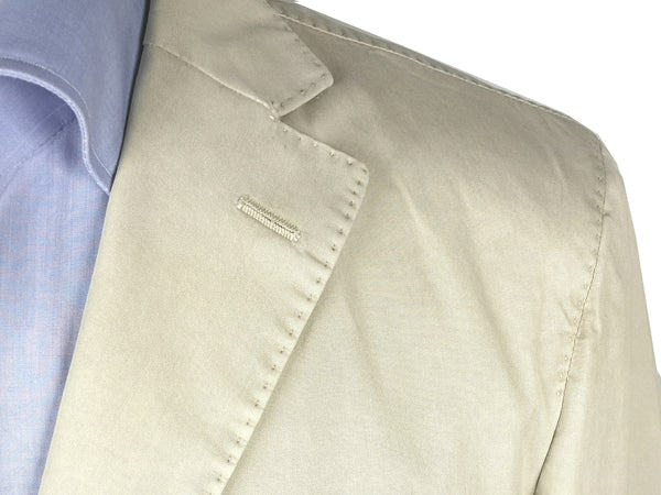 Luigi Bianchi Suit 39/40R, Light stone beige Rolling 3-button Cotton