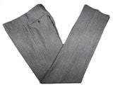 Luigi Bianchi Suit 39/40R, Light grey with sky stripes 1-Button Linen