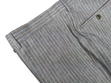Luigi Bianchi Suit 39/40R, Light grey with sky stripes 1-Button Linen