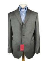 Luigi Bianchi Suit 42R, Medium grey stripe 3-button REDA Wool 110s