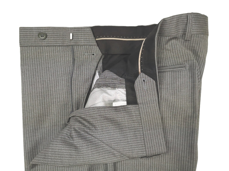 Luigi Bianchi Suit 42R, Medium grey stripe 3-button REDA Wool 110s