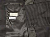 Luigi Bianchi Suit 42R, Charcoal with red stripes 3-button Zegna wool