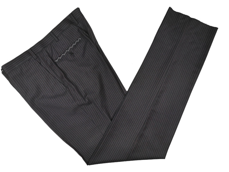 Luigi Bianchi Suit 42R, Charcoal with red stripes 3-button Zegna wool
