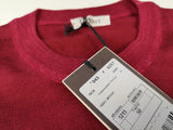 LBM 1911 Sweater Medium/50, Cranberry red Crewneck Wool