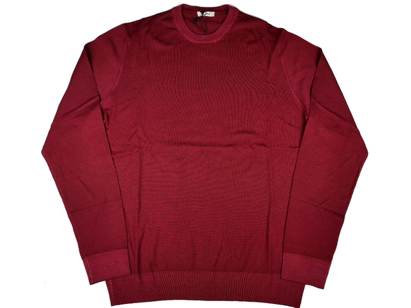 LBM 1911 Sweater Medium/50, Cranberry red Crewneck Wool