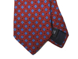 LBM 1911 Tie, Mottled red blue diamonds 7cm Wool