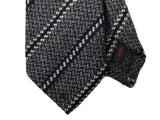LBM 1911 Tie, Grey striped 7cm Wool