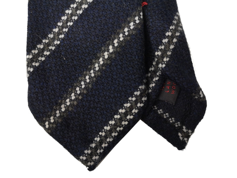 LBM 1911 Tie, Dark navy striped 7cm Wool