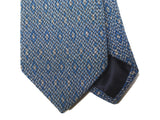 LBM 1911 Tie, Sea blue subtle diamonds 7cm Cotton blend