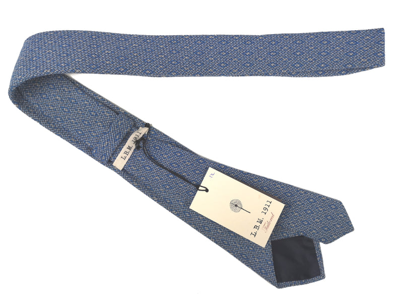 LBM 1911 Tie, Sea blue subtle diamonds 7cm Cotton blend