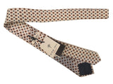 LBM 1911 Tie, Beige seersucker geometric print 7cm Cotton/Silk