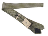 LBM 1911 Tie, Spring green geometric print 7cm Cotton/Silk