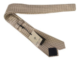 LBM 1911 Tie, Beige spots print 7cm Cotton/Silk