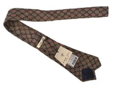 LBM 1911 Tie, Heathered brown geometric print 7cm Linen/Cotton
