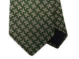 LBM 1911 Tie, Green with beige stars 7cm Silk