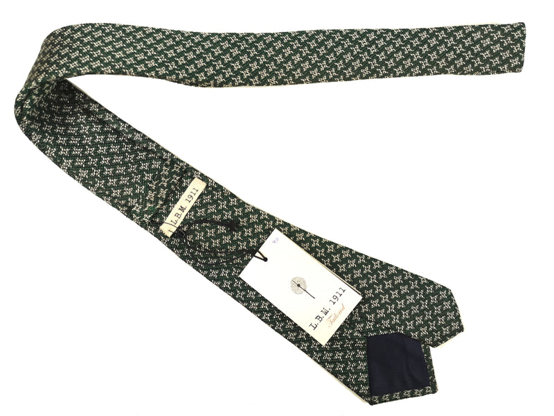 LBM 1911 Tie, Green with beige stars 7cm Silk