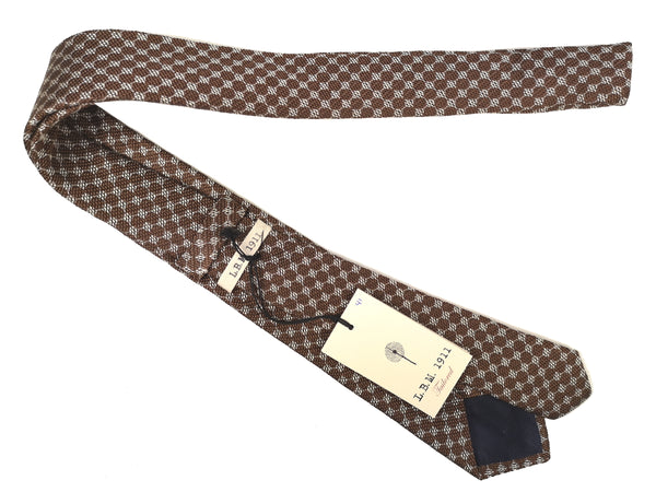 LBM 1911 Tie, Brown circular pattern 7cm Silk
