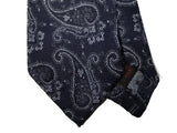LBM 1911 Tie, Dark navy paisleys 7cm Silk