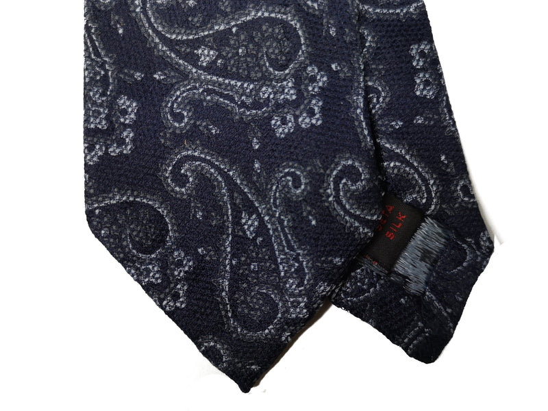 LBM 1911 Tie, Dark navy paisleys 7cm Silk