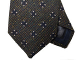 LBM 1911 Tie, Olive melange geometric pattern 7cm Silk/Wool