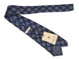 LBM 1911 Tie, Blue plaid 7cm Silk/Linen