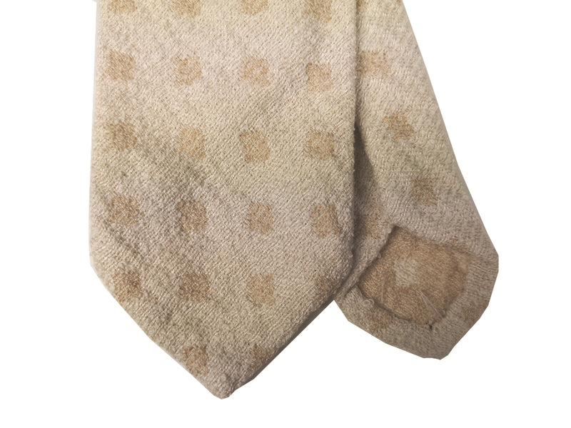 LBM 1911 Tie, Beige geometric pattern 7cm Cotton/Nylon